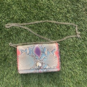 Kate spade nicola twist lock small chain shoulder bag snake print